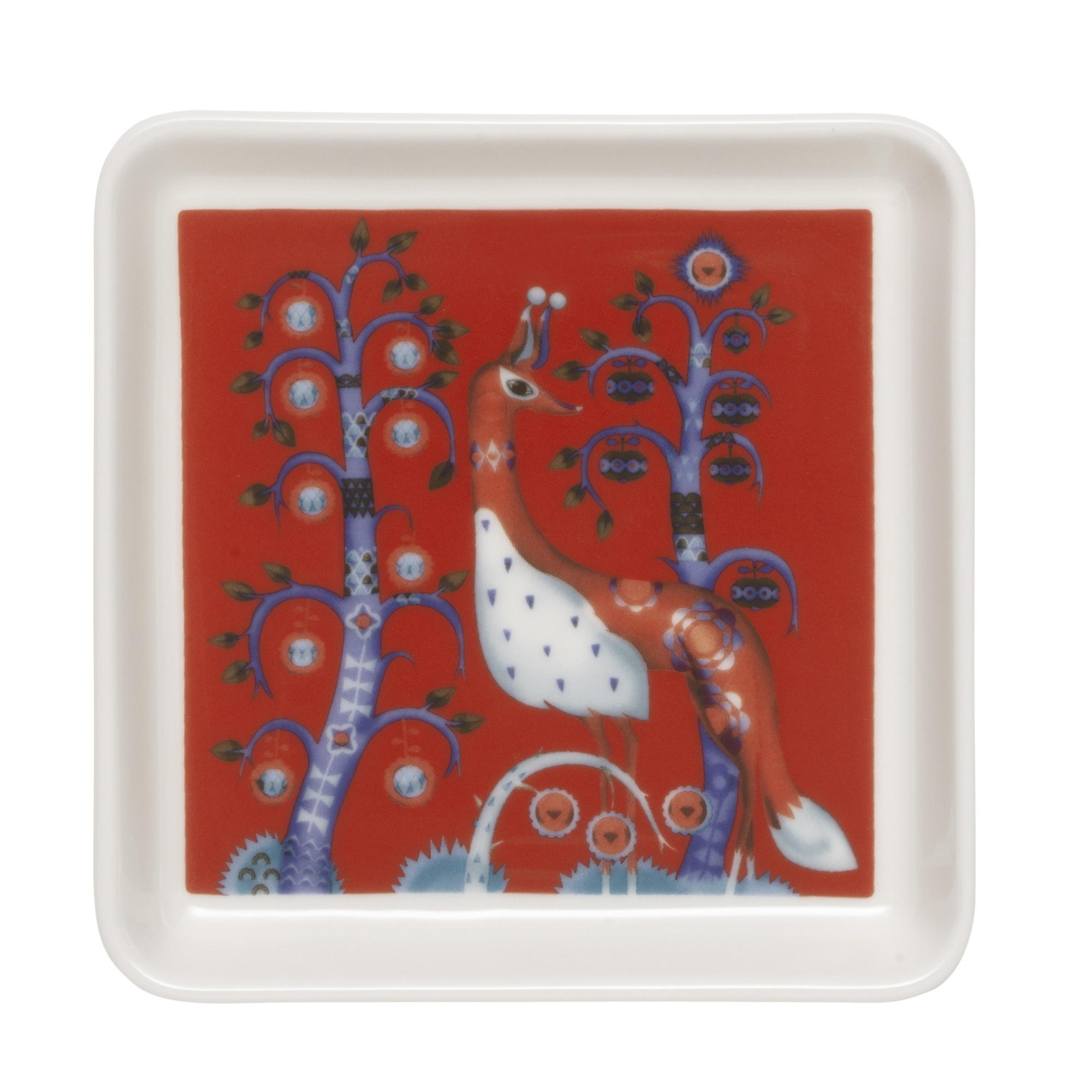 12 x 12 cm - assiette carré Taika rouge - Iittala