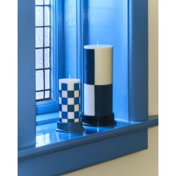 bougie Column petite - blanc cassé et bleus - HAY