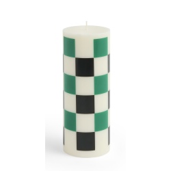 bougie Column moyenne - blanc cassé vert et noir - HAY