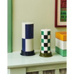 bougie Column grande - vert milky et bleu foncé - HAY