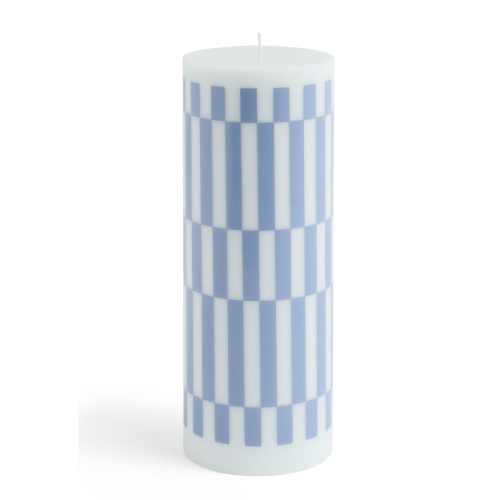 bougie Column grande - bleu ciel et bleu dusty check - HAY