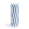 bougie Column grande - bleu ciel et bleu dusty check - HAY