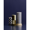 Column candle large - light blue and dusty blue check - HAY