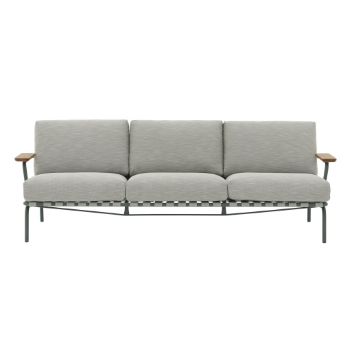 Settle - 3-seater sofa - Ribbed weave 2 / Dark Green - Muuto