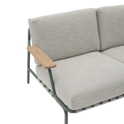 Settle - 2-seater sofa -Ribbed weave 2 / Dark green - Muuto