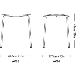 &Tradition – Tabouret Pavilion AV36, chêne et noir