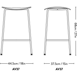 &Tradition – Tabouret de bar Pavilion AV37, chêne et noir