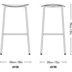 &Tradition – Pavilion AV38 bar stool, black oak and black