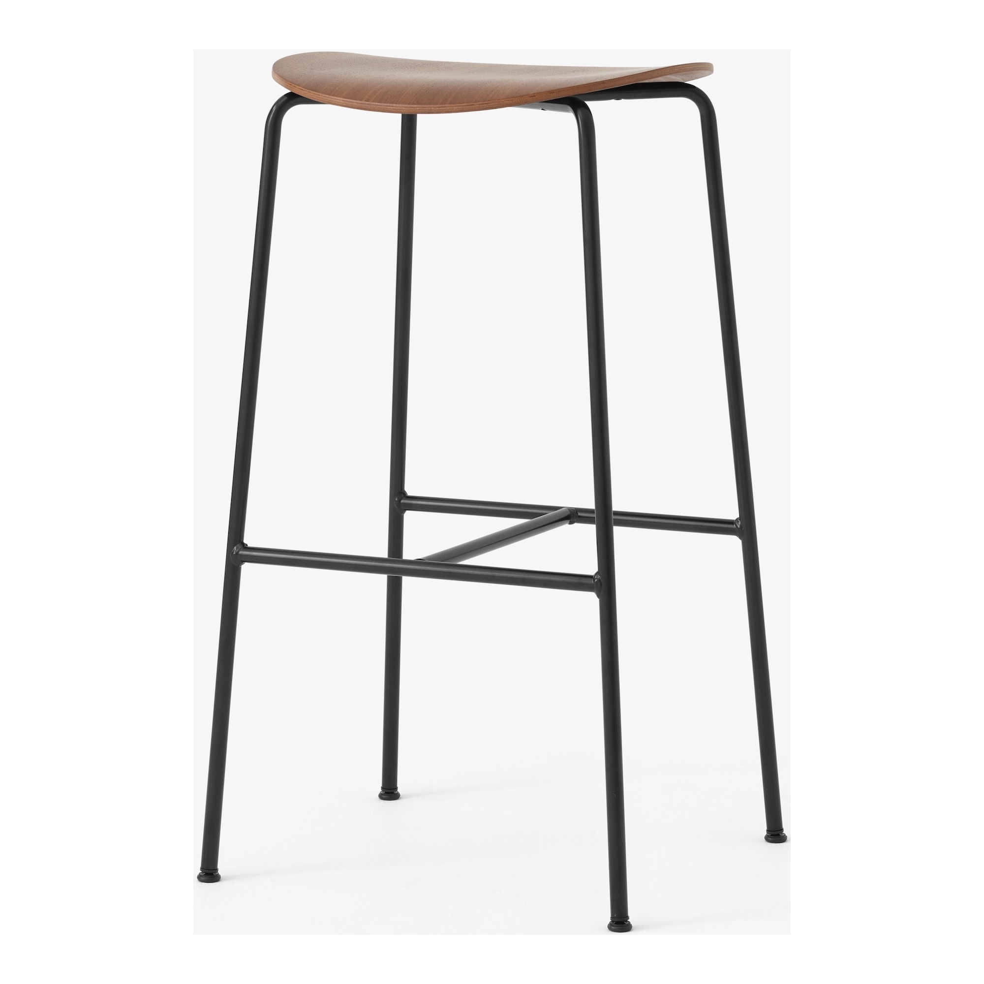 &Tradition – Pavilion AV38 bar stool, walnut and black