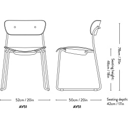 &Tradition – Chaise Pavilion AV51, chêne et noir