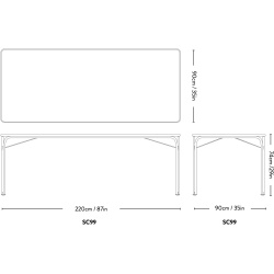 &Tradition – Table rectangulaire Thorvald SC99, Ivory