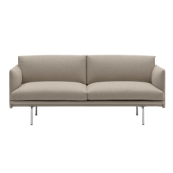 Muuto – Rest sofa 2-seater, Hearth 6 fabric + black metal legs