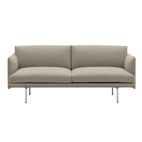 Muuto – Rest sofa 2-seater, Hearth 6 fabric + black metal legs