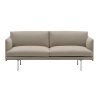 2-seater - Hearth 6 fabric / Black metal legs - Rest sofa - Muuto