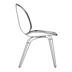 plastic Beetle chair - wooden base - Gubi