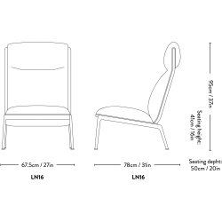 &Tradition – Fauteuil Muno LN16, dossier haut