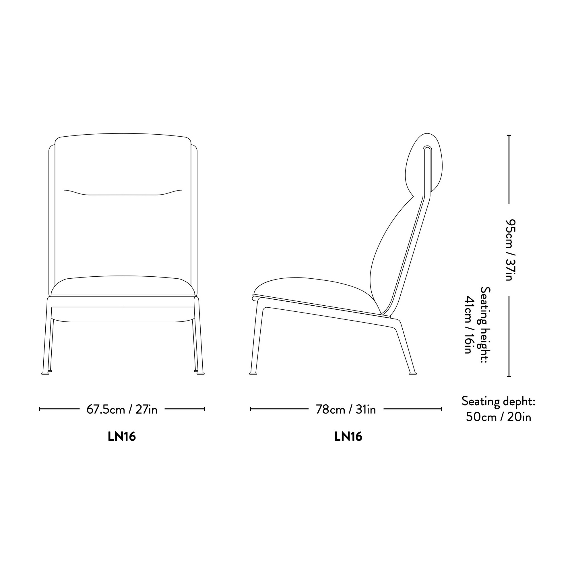 &Tradition – Muno LN16 lounge chair, high back