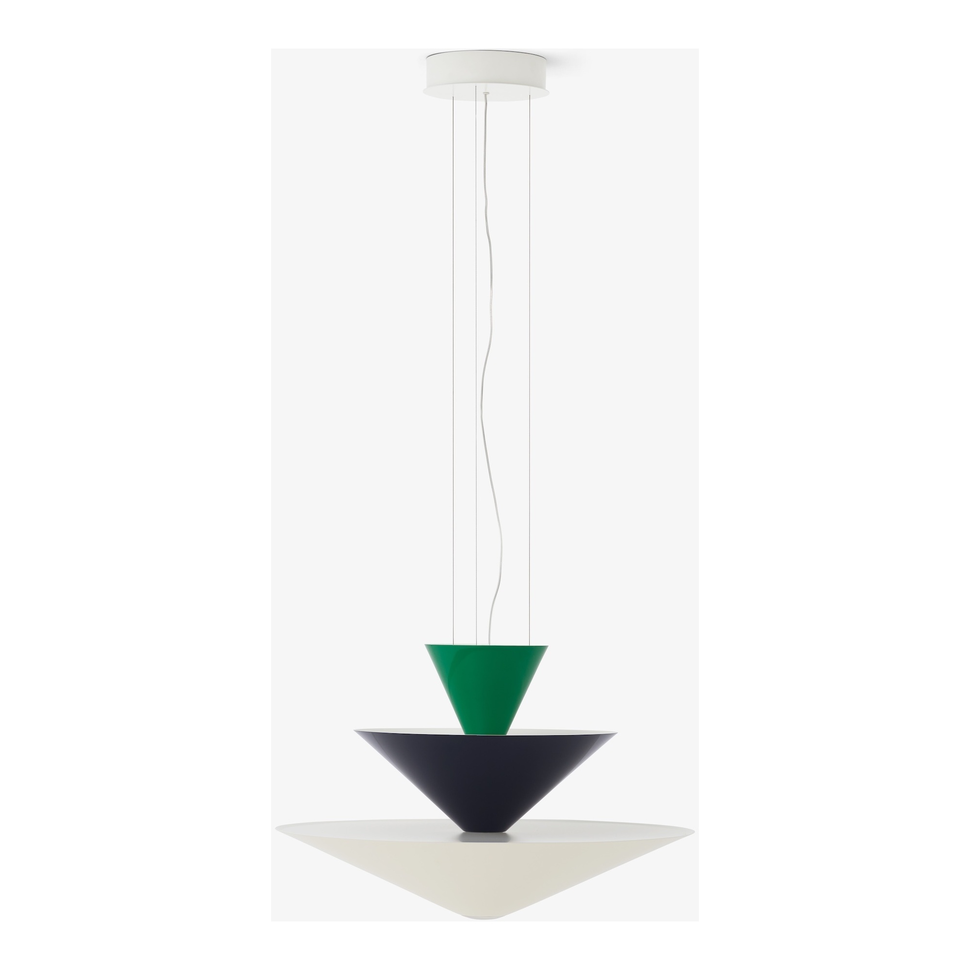 &Tradition – Gio LN14 pendant, Signal green, Deep blue & Ecru white