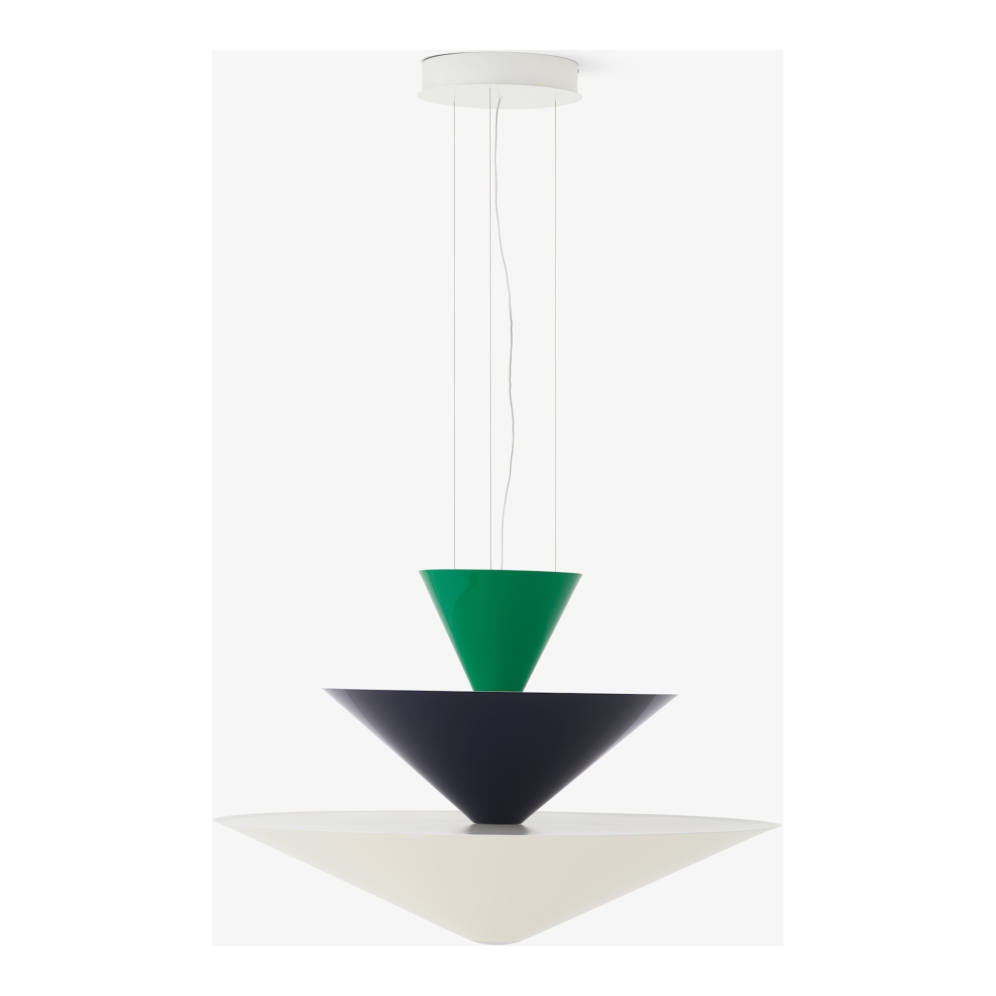 &Tradition – Suspension Gio LN15, Signal green, Deep blue & Ecru white