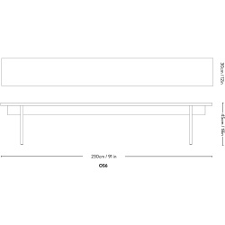 &Tradition – Ita OS6 bench, dark stained oak