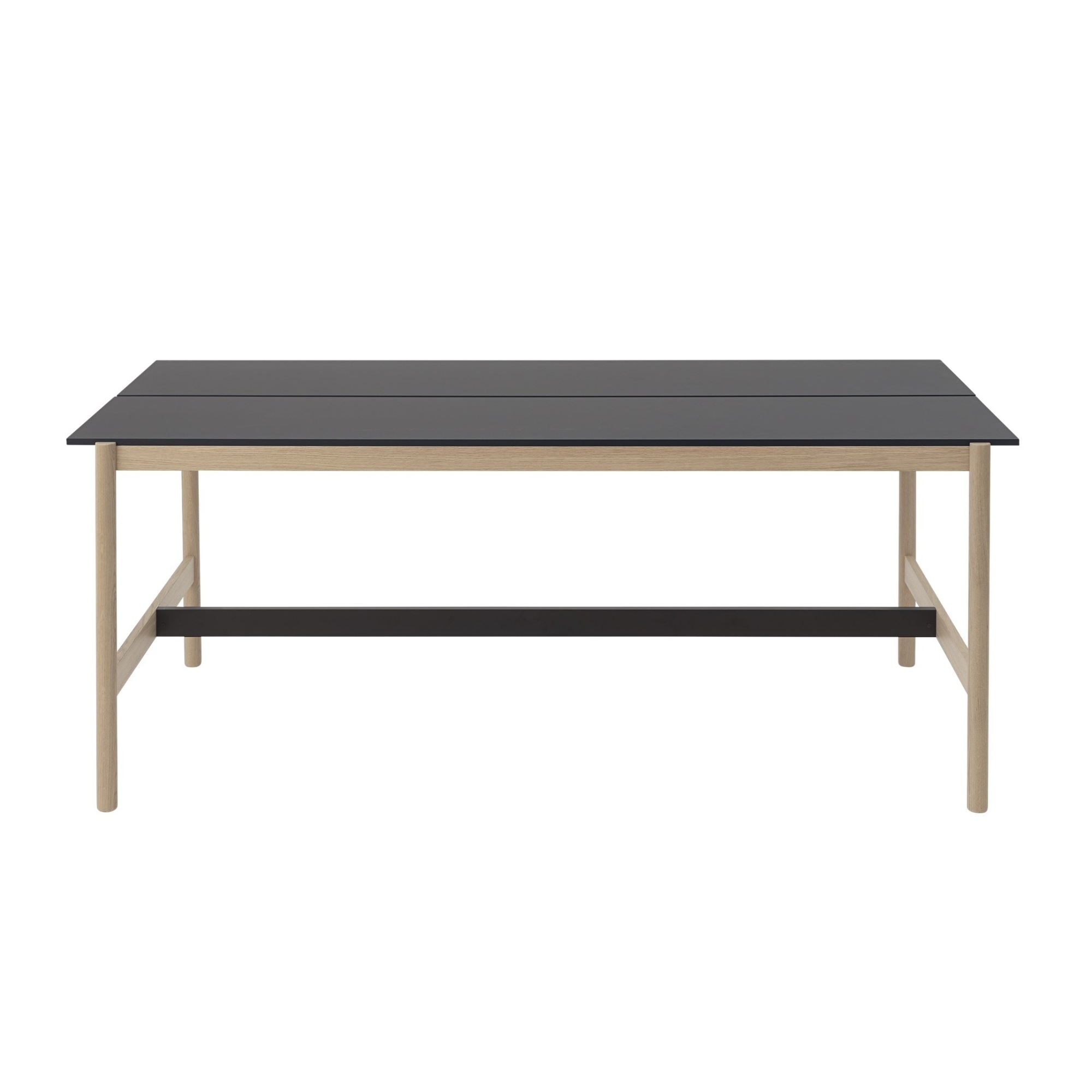 Table haute 115 x 240 cm H95 - nanolaminé noir / ABS noir / chêne - Linear System - Muuto