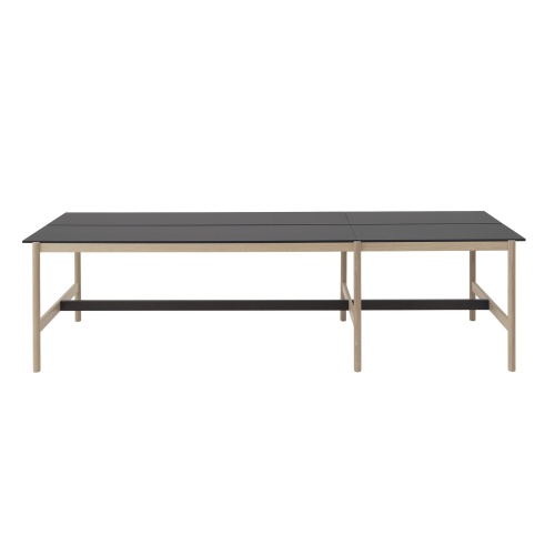 High table 115 x 360 cm H95 - black nanolaminate / black ABS / oak - Linear System - Muuto