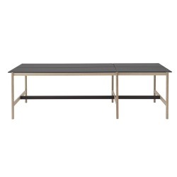 Table haute 115 x 360 cm H105 - nanolaminé noir / ABS noir / chêne - Linear System - Muuto