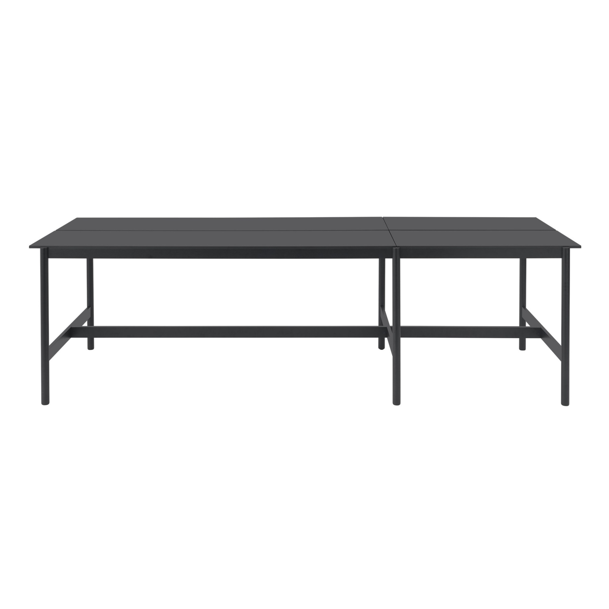 High table 115 x 360 cm H105 - black nanolaminate / black ABS / black - Linear System - Muuto