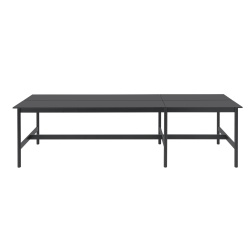 Table haute 115 x 360 cm H95 - nanolaminé noir / ABS noir / noir - Linear System - Muuto