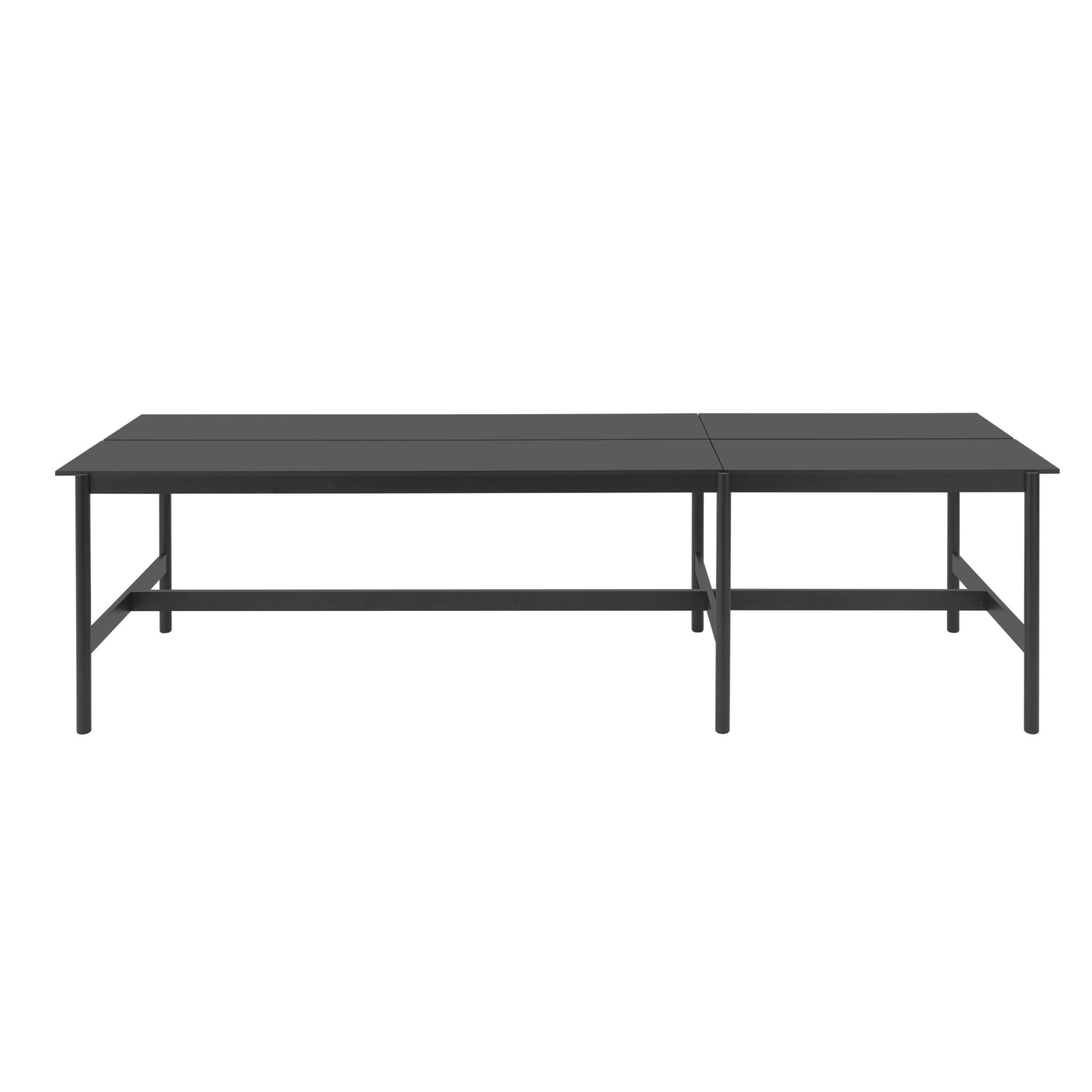 Table haute 115 x 360 cm H95 - nanolaminé noir / ABS noir / noir - Linear System - Muuto