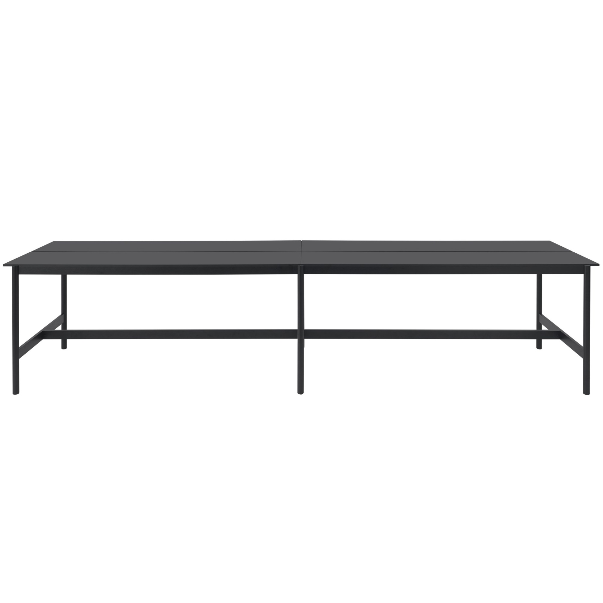 High table 115 x 480 cm H105 - black nanolaminate / black ABS / black - Linear System - Muuto