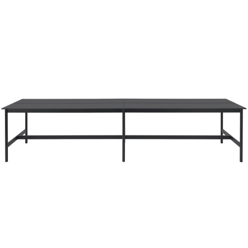 High table 115 x 480 cm H105 - black nanolaminate / black ABS / black - Linear System - Muuto