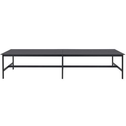 High table 115 x 480 cm H95 - black nanolaminate / black ABS / black - Linear System - Muuto