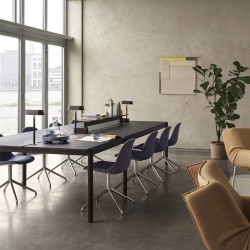 High table 115 x 360 cm H95 - black nanolaminate / black ABS / black - Linear System - Muuto