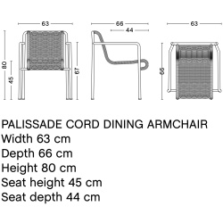 HAY – Palissade Cord dining armchair, Anthracite