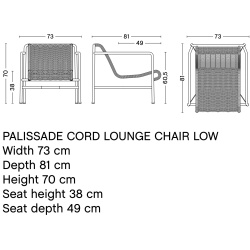 HAY – Palissade Cord lounge chair low, Anthracite