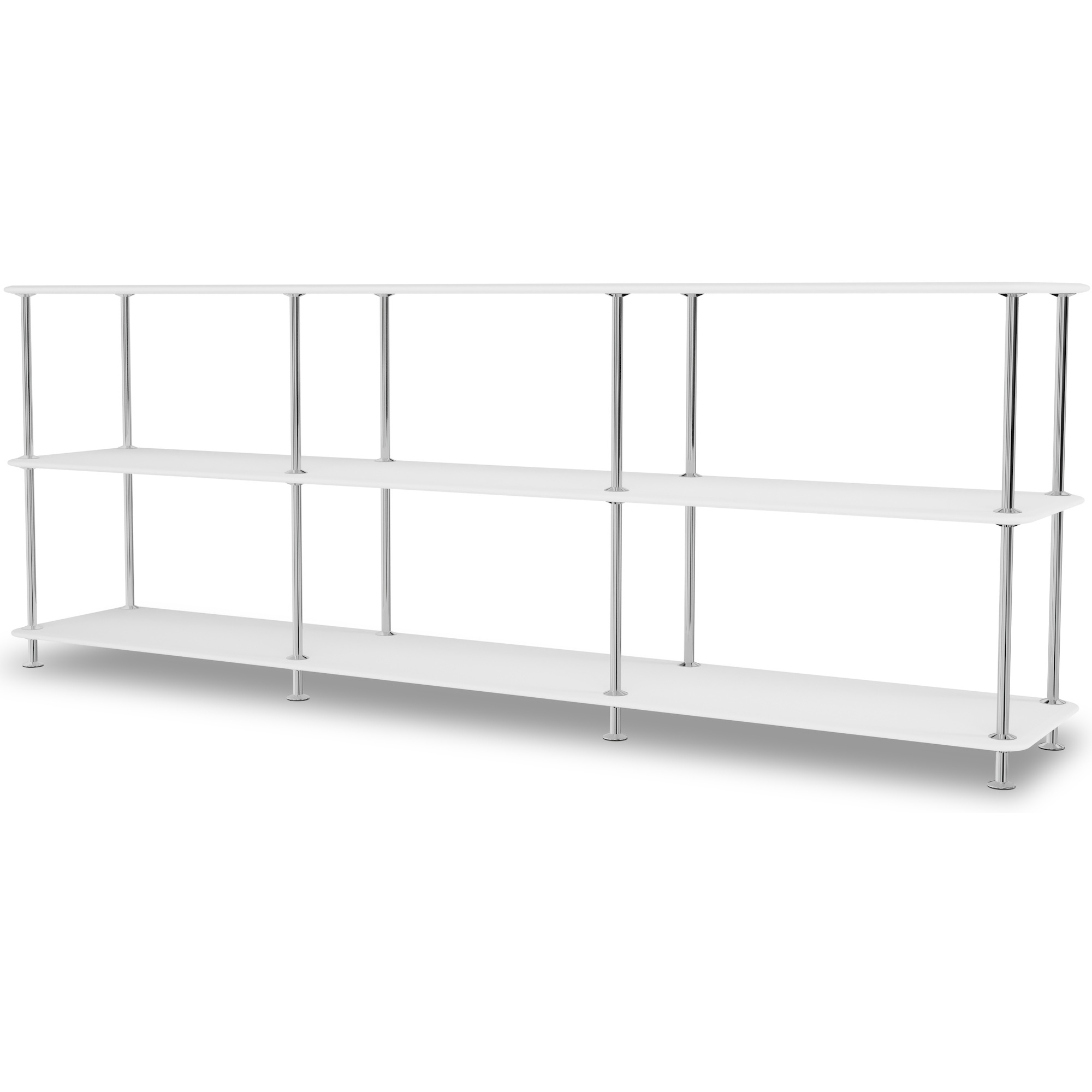 Montana Free sans étagère additionnelle, new white et chrome – L203,4 x H75,8 cm