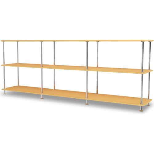 Montana Free without additional shelf, acacia and chrome – W203,4 x H75,8 cm