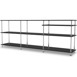 Montana Free with additional shelf, black and chrome – W203,4 x H75,8 cm