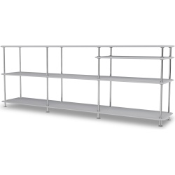 Montana Free with additional shelf, fjord and chrome – W203,4 x H75,8 cm