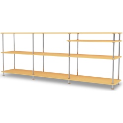 Montana Free with additional shelf, acacia and chrome – W203,4 x H75,8 cm