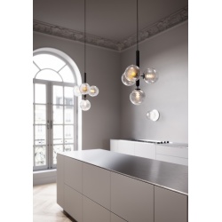 Nuura – Miira 4 pendant, rock grey and clear glass