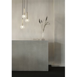 Nuura – Miira 3 pendant, brass and white opal glass