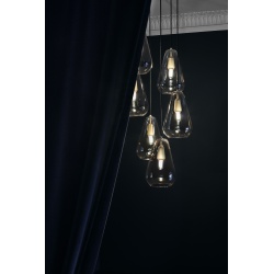 Nuura – Suspension Anoli 6, nordic gold et verre gold