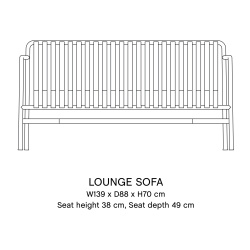 HAY – Banc lounge Palissade, cream white