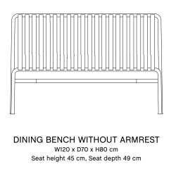 HAY – Palissade dining bench without armrest, cream white