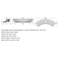 HAY – 2 bancs de table in in Palissade Park, cream white