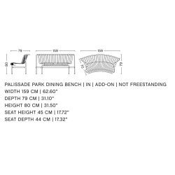 HAY – Banc de table in Palissade Park, cream white