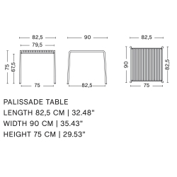 HAY – Palissade table 82.5 x 90 cm, cream white