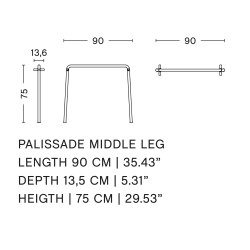 HAY – Pied de table intermédiaire Palissade, cream white